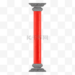 古代古风花纹柱子中式建筑红色