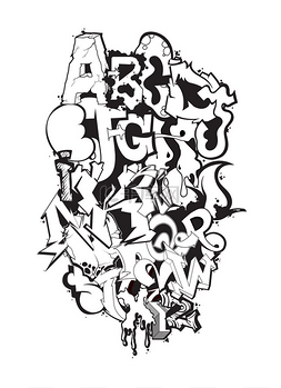 嘻哈粽子图片_涂鸦字体字母。嘻哈涂鸦设计