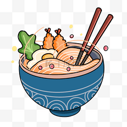 装满食物的大碗日本食物拉面