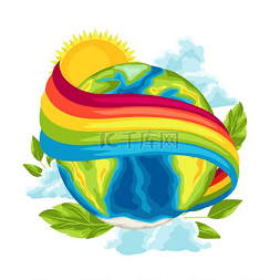 快乐全球图片_地球日快乐卡片环境安全庆典插图