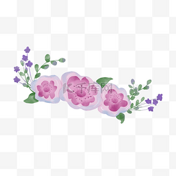 卡通手绘花紫色图片_紫色水彩花卉花朵植物