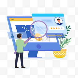 招聘像找对象图片_矢量扁平风创意在线招聘网络招聘