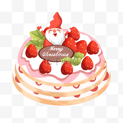 新年快乐图片_圣诞节日本草莓奶油蛋糕
