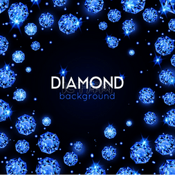 浅蓝色宝石钻石背景与圆形矢量插