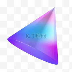 几何立体漂浮元素图片_紫色渐变C4D立体酸性几何圆锥