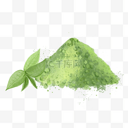 抹茶图片_抹茶粉茶叶水彩