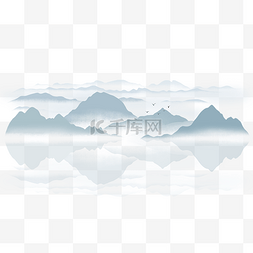 中劳动国风框图片_国风水墨山水画