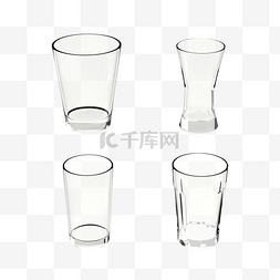 透明玻璃杯透明图片_3D立体C4D透明玻璃杯套图