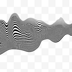 波条纹光学抽象单色黑白线条浪潮