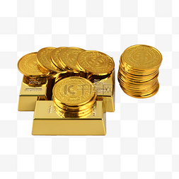 硬币玩具金块货币金币堆
