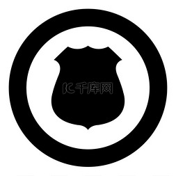 招微商代理图片_圆形矢量插图中的警察徽章黑色图