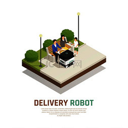 科技创新矢量素材图片_通过无人驾驶机器人运输为住在室