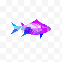 蓝紫色渐变低聚抽象鱼