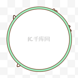 可爱照片相框图片_绿色圆形宝丽来相框