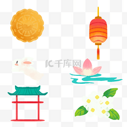 中秋节快乐图片_中秋节中秋灯笼月饼玉兔