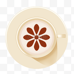 咖啡拉花棕色花瓣造型