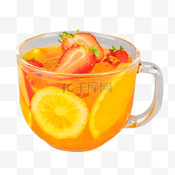 柠檬水图片_草莓柠檬水果茶