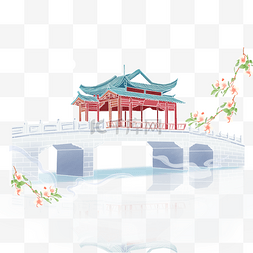 一座宫殿图片_梦幻清新中国风国潮建筑宫殿
