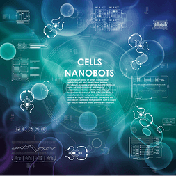 cell图片_Cell background with futuristic interface ele