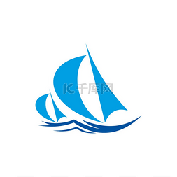 游艇图片_海浪上的帆船孤立的游艇运动俱乐