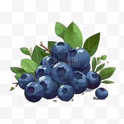 夏季图片_卡通手绘夏季水果蓝莓