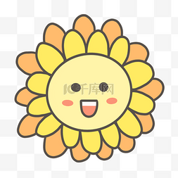 淡黄花瓣边框可爱卡通太阳