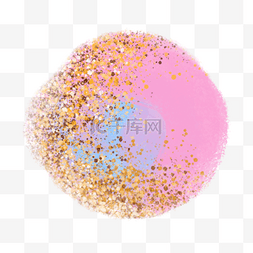 粉色抽象韩国金箔圆形笔刷