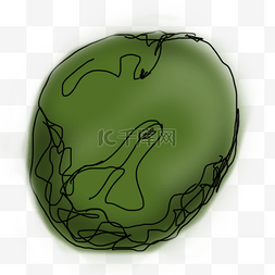 绿色简约漫画圆形树顶