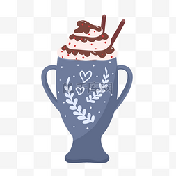 咖啡饮品背景图片_冷饮杯饮品装饰蓝色冰淇淋