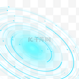 圆形光效图片_三维光纤抽象蓝色科技圆形光效
