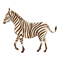 草原自然图片_斑马的样式化插图白色背景的非洲