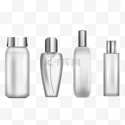 矢量香水图片_空化妆品瓶子写实透明