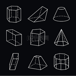 几何形状集，具有几何形式的海报