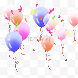 节日礼花装饰图片_漂浮庆祝气球