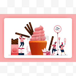 程序ui设计图片_甜甜的草莓杯蛋糕的清淡食物菜单