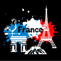 背景纪念碑图片_法国背景设计法国传统符号和物品