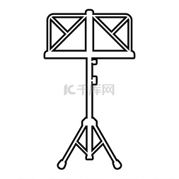 剧院黑色图片_乐谱架架三脚架图标轮廓黑色矢量