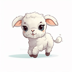 一只正在奔跑的小羊