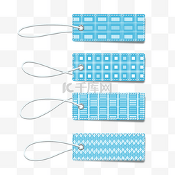 复古纹理图案蓝色标签