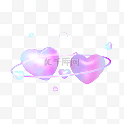 3d立体气球图片_3D立体七夕情人节氛围装饰爱心