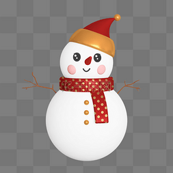 几何堆雪人图片_白色卡通可爱C4D立体圣诞圣诞节雪