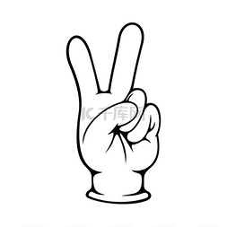 胜利手势的图片_和平标志孤立的手势矢量赢家符号