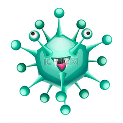 医学脑血管图片_腺病毒图解愤怒的微生物或怪物腺