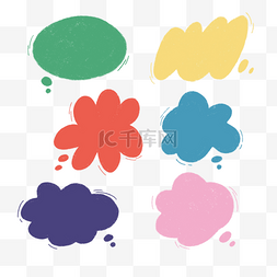 彩色蜡笔纹理流行语会话气泡组图