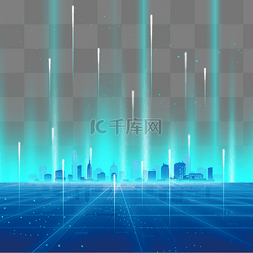 未来派波浪标志图片_大数据科技城市未来智慧城市