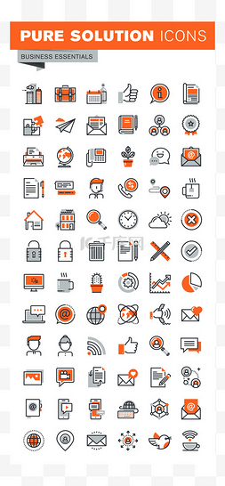 市场营销图片_用于基本业务工具的细线 Web 图标?