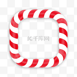 白色波浪花纹图片_圣诞节拐杖糖边框正方形