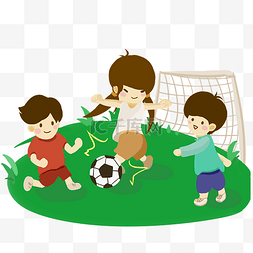 踢足球的儿童