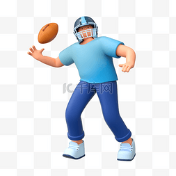 人物健身图片_3D立体C4D动作运动橄榄球比赛投掷