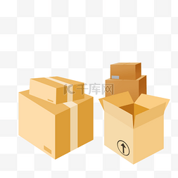 vi纸箱子图片_快递送货箱子纸箱叠加运输货物